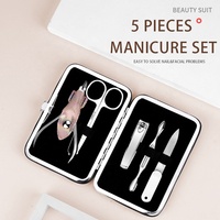 Ensemble professionnel de manucure et pédicure portable en acier inoxydable 5 pièces, coupe-ongles durable, trousse de soins des ongles personnelle