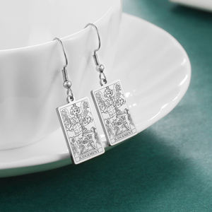 Hot Selling Classic <span class=keywords><strong>Tarot</strong></span> Kaarten Rvs Oorbellen Voor Vrouwen Hangers Drop Oorbellen 22 Grote Arcana <span class=keywords><strong>Tarot</strong></span> Sieraden - Product Image 5