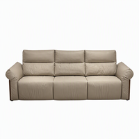 Ensemble de canapés sectionnels modernes en cuir, inclinables et extensibles, avec assise convertible et rembourrage capitonné en éponge, pour appartements et hôtels
