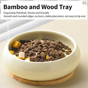 New Eco-Friendly Durable <strong>Large</strong> Capacity Ceramic Wooden Frame <strong>Dog</strong> <strong>Bowl</strong> for Cats &amp; Small Animals Custom Pet Food &amp; Water Feeder - Product Image 2