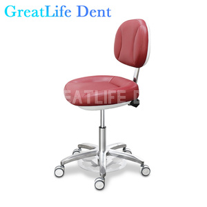 Silla de Asistente Dental Greatlife Dent, Silla de Cuero Móvil con Respaldo, Altura Ajustable Hidráulicamente, para <span class=keywords><strong>Consultorio</strong></span> - Product Image 4