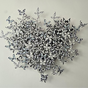 Décoration murale en métal 3D personnalisée, sculpture exquise de papillon, « Mon cœur bat à tout rythme », pour la maison ou le bureau - Product Image 4