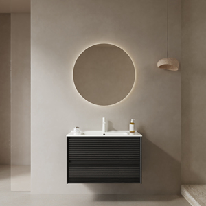 Meuble-lavabo mural flottant moderne <span class=keywords><strong>de</strong></span> luxe Guanda, 30 pouces, vasque en céramique blanche, panneau <span class=keywords><strong>de</strong></span> contreplaqué, durable, facile à nettoyer - Product Image 1