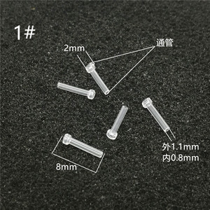 Postes para pendientes de resina transparente con fundas de plástico para hacer joyas DIY, forma redonda, 10 unidades - Product Image 4