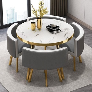 High Quality Modern <strong>Round</strong> <strong>Dining</strong> <strong>Table</strong> <strong>Set</strong> <strong>4</strong> Seater Small <strong>Dining</strong> Room Furniture Wood Tabletop - Product Image 2