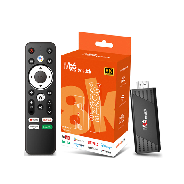 2023 M96 4K IPTV Fire Stick Dual Wifi 2GB 16GB Tv Dongle USB TvStick 4k Smart Android Tv Stick With BT Voice Remote Control