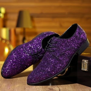 Mocassins de Luxe pour Hommes – Chaussures Habillées Dorées et Argentées à Paillettes, Idéales pour Mariages et Soirées – Chaussures Plates de Créateur de Haute Qualité à Enfiler pour Hommes - Product Image 4