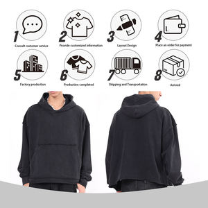 Sudadera con Capucha Oversize Vintage 100% Algodón, Corte Holgado, Tejido de Bucle de 420G, Bajo Cortado, para Hombre - Product Image 5