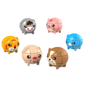 QS thiết kế mới trẻ em giáo dục cầm tay nhựa mini đầy màu sắc phim hoạt hình động vật Câu Đố Cube đồ chơi ages3 + Unisex 2 Phong Cách hiển thị hộp - Product Image 1