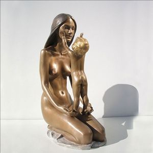 ホットセールブロンズセクシーヌード女性彫刻ひざまずく裸の女の子の像 - Product Image 5