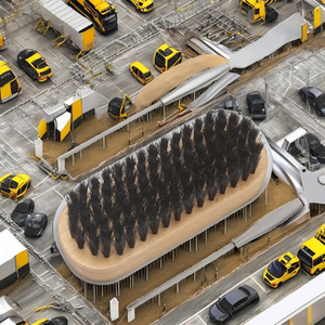 Wholesale 100% <b>Wooden</b> Boars Bristle <b>Hair</b> Beard <b>Brush</b> with Bamboo Handle Premium Combs for Beard & Mustache Care - Product Image 2