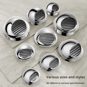 OEM Thickened 304 Stainless Steel Exterior Wall Exhaust Vent Breather Cap Spherical Range Hood Air Outlet 304 Air Vent - Product Image 3