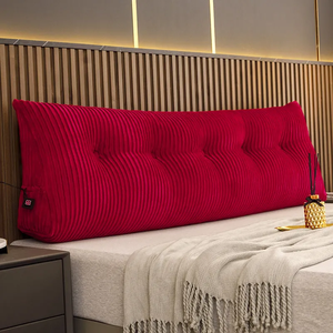 Coussin de dossier de lit de couleur unie oreiller compensé triangulaire coussins de dossier de canapé lavables amovibles à long <span class=keywords><strong>traversin</strong></span> - Product Image 3