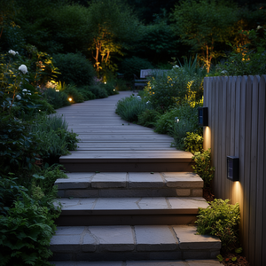 Luces Solares para Jardín, 2 Piezas, LED, Montaje en Pared, para Exteriores, Caminos, Patios, Escaleras, Vallas, Lámpara IP65, 2700K, Luz Blanca Cálida, Sensor - Product Image 2