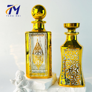 Dubai phong cách 200ml vàng Electroplated hương liệu xi lanh tinh dầu chai thủy tinh bán buôn - Product Image 5