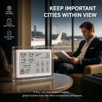 Kylendar Horloge Météo Intelligente en Acrylique 7,5 Pouces avec Affichage de l'Heure, Prévisions Quotidiennes, Guide des Tenues du Jour, Wi-Fi et Horloge Mondiale pour Bureau et Maison