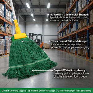 Ricambio per <span class=keywords><strong>Mop</strong></span> in Cotone con Estremità ad Anello da 40 cm, Colore Personalizzato, Senza Grovigli, 450g 500g, Filato OE, per <span class=keywords><strong>Mop</strong></span> Kentucky per Pavimenti Bagnati, con Fascia di Fissaggio - Product Image 4