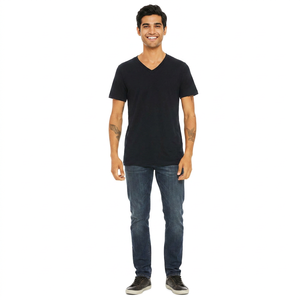 T-shirts de sport pour hommes, respirants, en coton 95% et polyester 5%, coupe classique, couleur et logo personnalisés - Product Image 1