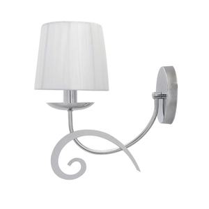 Lampada da terra cromata con paralume bianco, dimensioni 31x15x28 cm, ideale per illuminazione decorativa e ambienti moderni. - Product Image 1