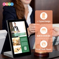 Pantalla de Menú Digital para Restaurante en Forma de L, Pantalla Plana de Aluminio, Kiosco con Panel Táctil Múltiple y Cámara