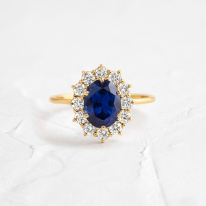 <span class=keywords><strong>Bague</strong></span> de fiançailles en <span class=keywords><strong>or</strong></span> massif 9k/10k/14k/18k <span class=keywords><strong>saphir</strong></span> bleu coupe ovale classique MaiYi Fine Jewelry pour femmes - Product Image 1
