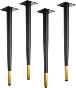 Pieds de meubles en métal largement utilisés, pieds de canapé en métal dorés et noirs <span class=keywords><strong>pour</strong></span> tables, ensemble de 4 pieds de meubles en métal noirs - Product Image 1
