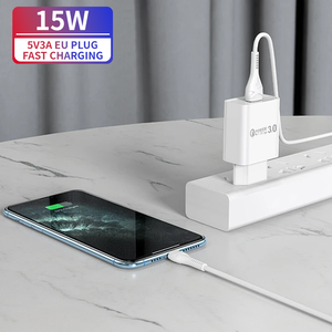 شاحن حائط عالمي سريع للهواتف بقوة 5 فولت 3 أمبير مع منفذ <span class=keywords><strong>USB</strong></span>-A وقابس أوروبي، ملحقات جوال، شحن سريع 15 واط بسعر الجملة - Product Image 3