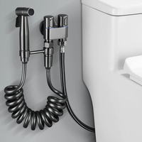 Cartouche céramique multifonctionnelle pour hôtels-Pistolet Gris Seringue de toilette Buse de pression à double charge Diviseurs en acier inoxydable