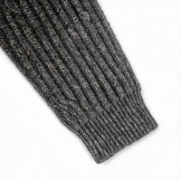 Cardigan en maille côtelée chinée de haute qualité pour femme, avec fermeture éclair, poches plaquées, coupe ample, haut à manches longues