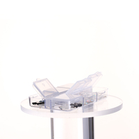 Boîte de rangement cosmétique vide à 6 compartiments avec couvercle, transparente, en plastique PS