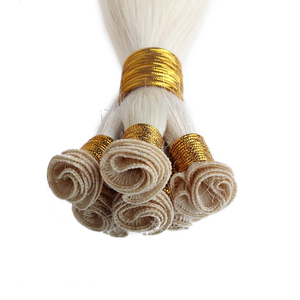 ผมต่อแบบแฮนด์ไทด์ รัสเซีย เกรดพรีเมียม แท้ 100%  แบบดับเบิ้ลดรอน สีบลอนด์หรูหรา - Product Image 2