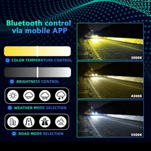 SANVI New LED Headlights Bulbs White Yellow Color 30000LM 6000K-3000K Auto Headlight with Smart App Control - Product Image 2