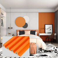 Meilleure vente Revêtement mural en bois composite enduit de PVC WPC Panneau cannelé 160mm pour usage résidentiel et commercial