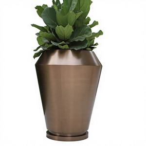 HOTSALEMETAL Pots de fleurs et jardinières modernes en acier inoxydable, écologiques, faits à la main, avec revêtement en poudre, couleur personnalisée, pour la maison et le jardin - Product Image 1