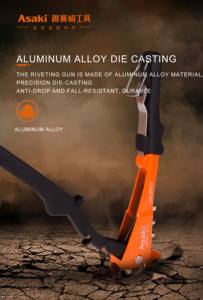 وصل حديثًا ، مسدس برشام يدوي من سبائك الألومنيوم ، مسدس يدوي برشام يدوي ، أداة يدوية مع Nosepiece طويلة - Product Image 2