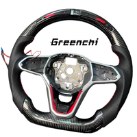 Volant de voiture en fibre de carbone avec LED pour VW Golf GTI MK8 MK8.5 8R 8 R TSI JETTA Passat B8 Tiguan Arteon CC Audi A3 8V