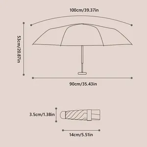Mini parapluie compact à double armature renforcée, protection UV, soleil et pluie, portable, pliable, vente en gros, export, dépôts - Product Image 6