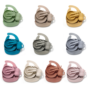 ชุดภาชนะใส่อาหาร<span class=keywords><strong>เด็ก</strong></span>ซิลิโคนสำหรับมืออาชีพ ยอดขายอันดับต้นๆ จากโรงงาน ประกอบด้วยจาน ชาม และช้อนสำหรับเด็ก - Product Image 3