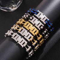 Bracelet chaîne de vélo/moto en acier inoxydable 316L de 12 mm, poli miroir, anti-ternissement, avec logo personnalisé pour homme, accessoires punk