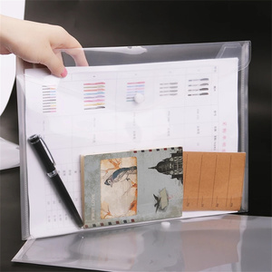 Carpeta de plástico transparente con cierre a presión para archivos, organizador de carpeta de sobre resistente al agua para archivos, <span class=keywords><strong>A4</strong></span>, A5, A6, A7, A8 - Product Image 6