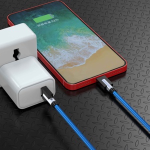 Nouvelle Arrivée En Nylon Tressé Double Face Rond Bouchon Aveugle 2.4A Chargeur Rapide Usb Réversible Câble pour <span class=keywords><strong>iPhone</strong></span> - Product Image 6