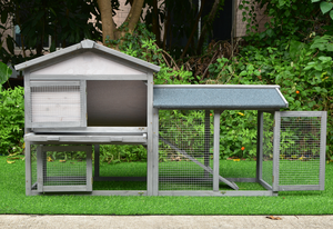 Fabbrica diretta in legno conigliera per interni ed esterni gabbia di coniglio con vassoio estraibile e rampa in legno, impermeabile gabbie per porcellini d'India - Product Image 4