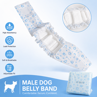 Vente en gros de bandes abdominales jetables pour chiens mâles, couches pour animaux de compagnie avec noyau SAP, protection contre les fuites et ajustement confortable