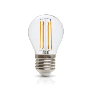 Bohlam filamen LED G45 E27 6W, lampu filamen Edison bening untuk dekorasi