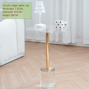 <span class=keywords><strong>Tavolino</strong></span> da Caffè in Acrilico Moderno e Lussuoso, Tavolo Laterale Trasparente Creativo per Soggiorno in Stile Nordico - Product Image 3