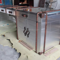 Bureau d'ordinateur en métal et aluminium de style mi-siècle, Antique, pour salon, FAVORISÉ PAR LES PRÉSIDENTS, RTK-35