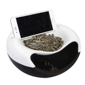 Snack a doppio strato caramelle dolci arachidi scatola di immagazzinaggio <span class=keywords><strong>frutta</strong></span> melone semi piatto ciotola piatto supporto per telefono - Product Image 2