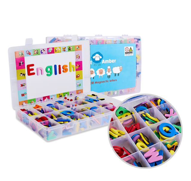 Colorful English Magnetic Alphabets EVA Foam Magnetic Sticker Children Letter and Numbers Educational Toys