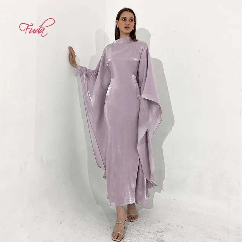 FUDA AB863 2024 caldo nuovo Abaya medio-orientale abito lungo donna Dubai ampio abito di seta turca