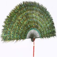 Éventail à main en plumes de paon personnalisé en gros d'usine, décoration de salon, accessoires de mariage